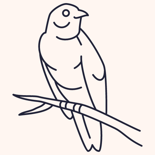 Logotipo Cafetería 7 A.M: Pájaro con texto