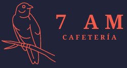 Logotipo cafetería AM - Pájaro junto a texto